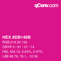 Color code: HEX #DB148B | qconv.com