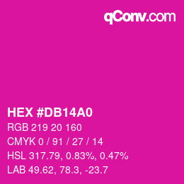 颜色代码: HEX #DB14A0 | qconv.com