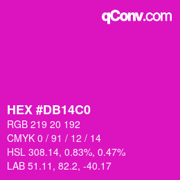 Color code: HEX #DB14C0 | qconv.com