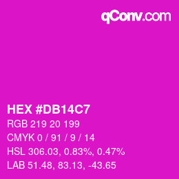 Color code: HEX #DB14C7 | qconv.com