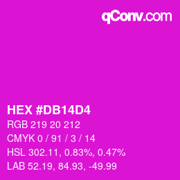 カラーコード: HEX #DB14D4 | qconv.com