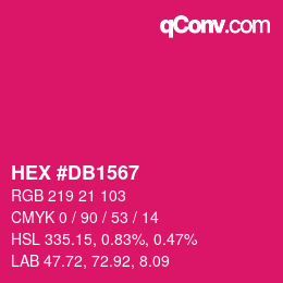 颜色代码: HEX #DB1567 | qconv.com