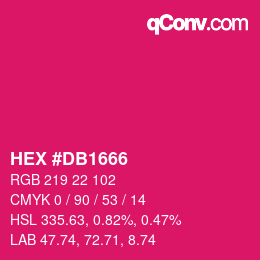 カラーコード: HEX #DB1666 | qconv.com