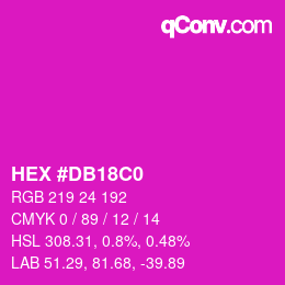 Color code: HEX #DB18C0 | qconv.com