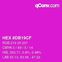 Color code: HEX #DB19CF | qconv.com