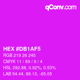 カラーコード: HEX #DB1AF5 | qconv.com