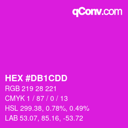 Color code: HEX #DB1CDD | qconv.com
