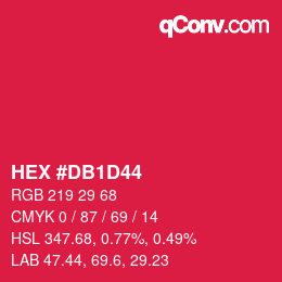 Color code: HEX #DB1D44 | qconv.com
