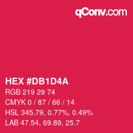 カラーコード: HEX #DB1D4A | qconv.com