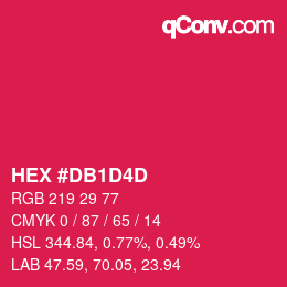Farbcode: HEX #DB1D4D | qconv.com