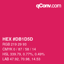 カラーコード: HEX #DB1D5D | qconv.com