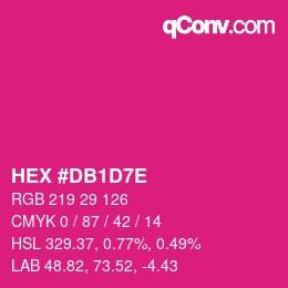 Color code: HEX #DB1D7E | qconv.com