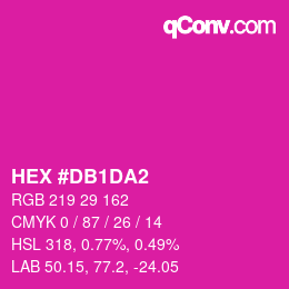 カラーコード: HEX #DB1DA2 | qconv.com