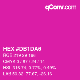 カラーコード: HEX #DB1DA6 | qconv.com