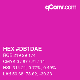 Color code: HEX #DB1DAE | qconv.com