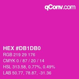 Color code: HEX #DB1DB0 | qconv.com