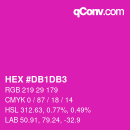 カラーコード: HEX #DB1DB3 | qconv.com