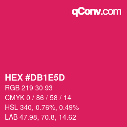 カラーコード: HEX #DB1E5D | qconv.com