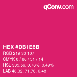 カラーコード: HEX #DB1E6B | qconv.com
