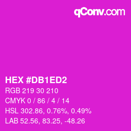 カラーコード: HEX #DB1ED2 | qconv.com