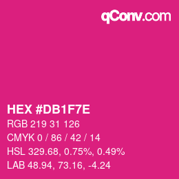 Color code: HEX #DB1F7E | qconv.com