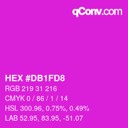 颜色代码: HEX #DB1FD8 | qconv.com