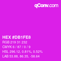 Color code: HEX #DB1FE8 | qconv.com