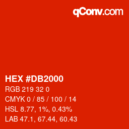 Color code: HEX #DB2000 | qconv.com