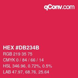 カラーコード: HEX #DB234B | qconv.com