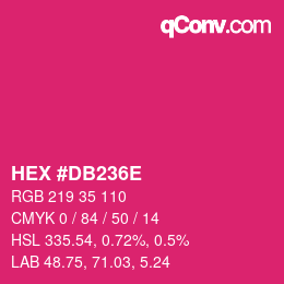 Color code: HEX #DB236E | qconv.com