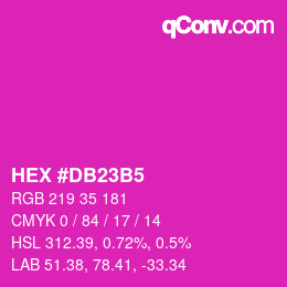 カラーコード: HEX #DB23B5 | qconv.com
