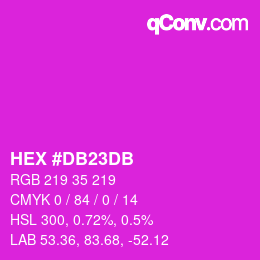 カラーコード: HEX #DB23DB | qconv.com