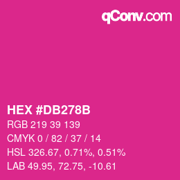 Color code: HEX #DB278B | qconv.com