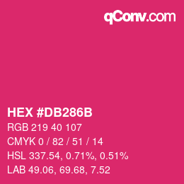 Color code: HEX #DB286B | qconv.com