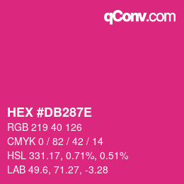 Color code: HEX #DB287E | qconv.com