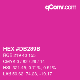 Color code: HEX #DB289B | qconv.com