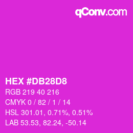 カラーコード: HEX #DB28D8 | qconv.com