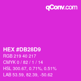 Color code: HEX #DB28D9 | qconv.com