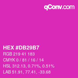 颜色代码: HEX #DB29B7 | qconv.com