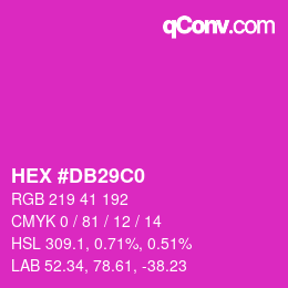颜色代码: HEX #DB29C0 | qconv.com