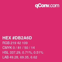 颜色代码: HEX #DB2A6D | qconv.com
