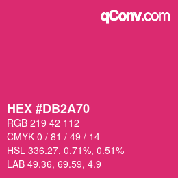 颜色代码: HEX #DB2A70 | qconv.com
