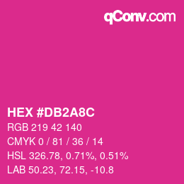 Color code: HEX #DB2A8C | qconv.com