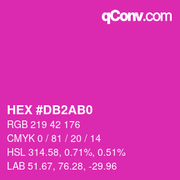 颜色代码: HEX #DB2AB0 | qconv.com