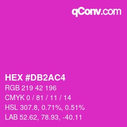 颜色代码: HEX #DB2AC4 | qconv.com