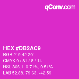 颜色代码: HEX #DB2AC9 | qconv.com