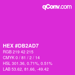 颜色代码: HEX #DB2AD7 | qconv.com
