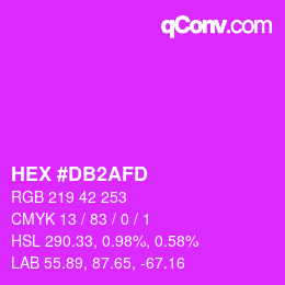 カラーコード: HEX #DB2AFD | qconv.com