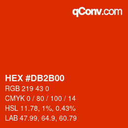 Color code: HEX #DB2B00 | qconv.com