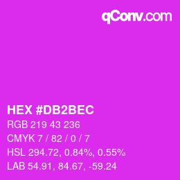 カラーコード: HEX #DB2BEC | qconv.com